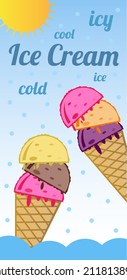 Illustration of Icy refreshing ice cream