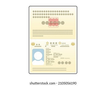 Illustration Of The ID Photo Page Of A Japanese Passport.