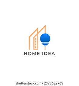 ILLUSTRATION IDEA HOME.MODERN HOUSE. RESIDENTIAL BUILDING SIMPLE MINIMALIST LOGO ICON DESIGN VECTOR. GOOD FOR REAL ESTATE, PROPERTY INSDUSTRY