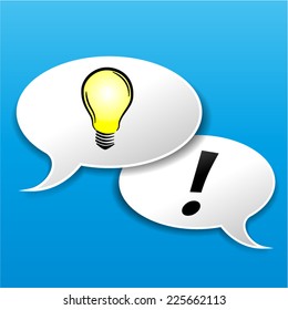 illustration of idea speech bubble with bulb