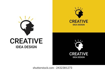 illustration of an idea, symbol of idea icon, creative mind logo, mind, idea logo design,