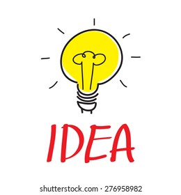 illustration idea word and lamp