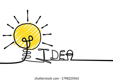 Illustration Ideas Creativity Idea Spark Continuous Writing Line Art