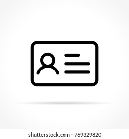 Illustration of identity card icon on white background