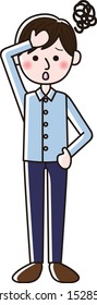 Illustration of a ill man