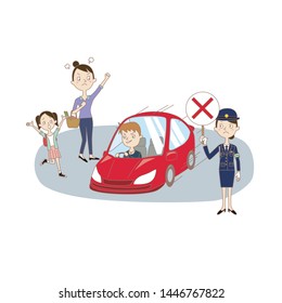 Illustration of illegal driving in Japan