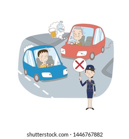 Illustration of illegal driving in Japan
