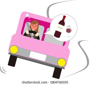 Illustration of illegal driving. vector illustration