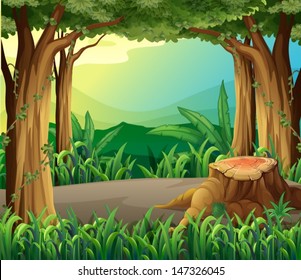 Illustration Illegal Logging Forest Stock Vector (Royalty Free) 147326045