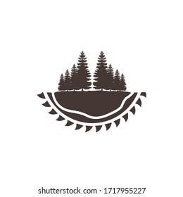 illustration illegal logging with saws logo design vector