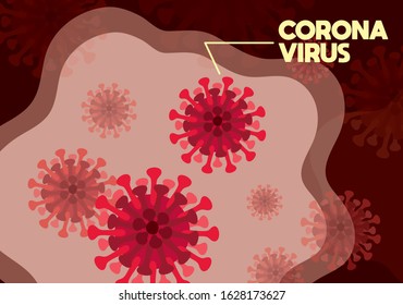 Illustration of the illness. Pneumonia virus illustration.