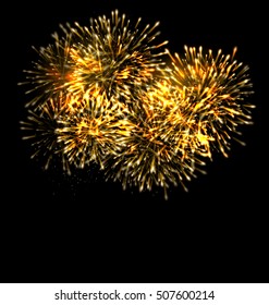 Illustration Illuminated Festive Firework, Glowing Holiday Background - Vector