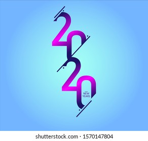 The illustration image of the 2020 new year icon on the backdrop.