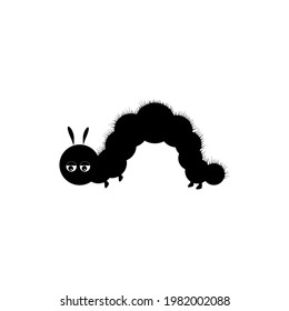 Illustration image : a caterpillar silhouette