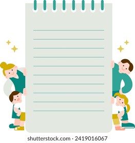 Illustration des Bildes der von Familienmitgliedern geteilten Checkliste