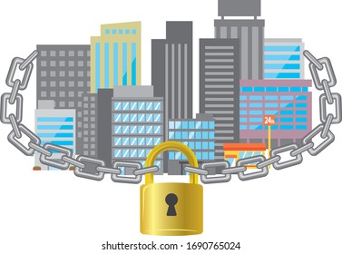 Illustration of an image of a closed city