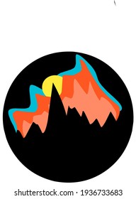 an illustration image with the concept of mountains. which is suitable for a project with the theme of traveling, vacation etc.