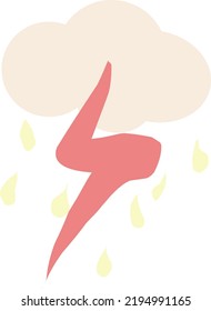 illustration image design heavy rain accompanied by lightning