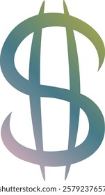 Illustration of an image of a dollar sign icon with a beautiful gradient.