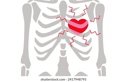 Illustration of an image of a heart in pain or discomfort