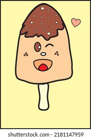 illustration image ice cream cartoon cute vector color