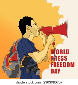 illustration image for an interesting world press day greeting