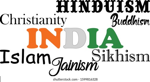 illustration image of major Indian religion