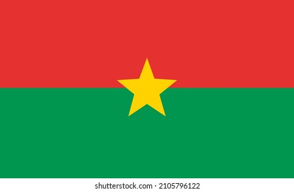 Illustration image of the national flag of the Republic of Burkina Faso.