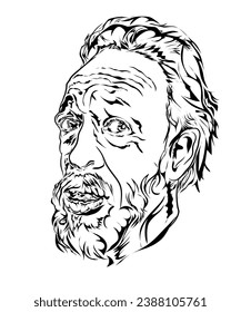 imagen ilustrativa, un anciano con barba en fondo blanco