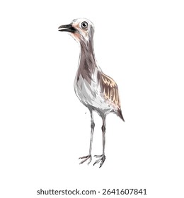 illustration image of Peruvian thick-knee bird (Hesperos Burhinus superciliaris) without background