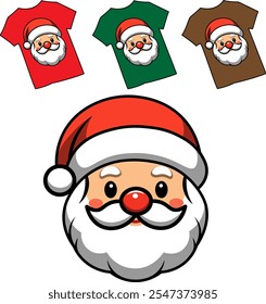 illustration image of santa claus with red hat suitable for t-shirt design and others