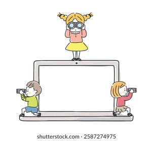 Illustration of an image of searching on a computer.
