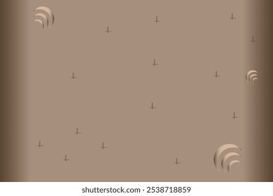 Illustration image with straight and curved line pattern. Brown gradient. Empty space available for text.