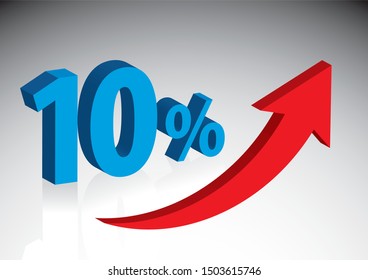 Ilustração de uma imagem que cresce 10%
