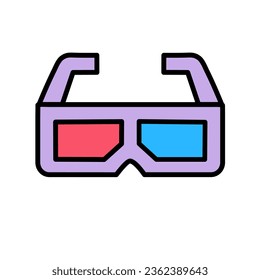 An illustration image of this 3D glasses is made like this so that everyone can wear it from children to adults to use as a logo or symbol