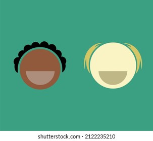 Illustration Image Of Two Old Men And Women Laughing Together Regardless Of Race, Say No To Racism