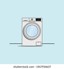 Ilustración de la lavadora, puede ser para ícono, logotipo, pegatina, fondo, etc.