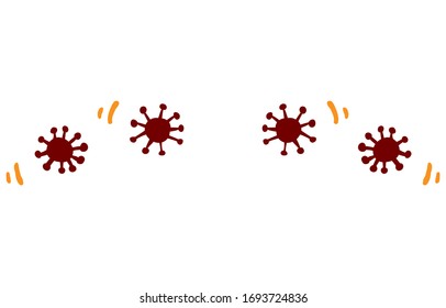 Illustration of the image where the coronavirus drifts