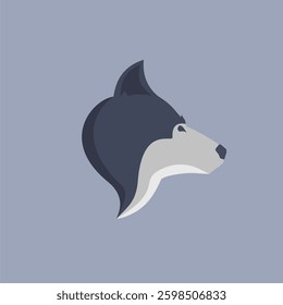 illustration image of wolf icon side profile