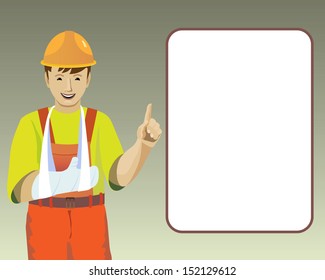 Illustration with the image of the working hand injury.
