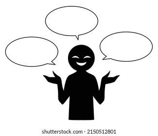 Illustration of images of black figures and speech bubbles of false accusation and fraud stories
