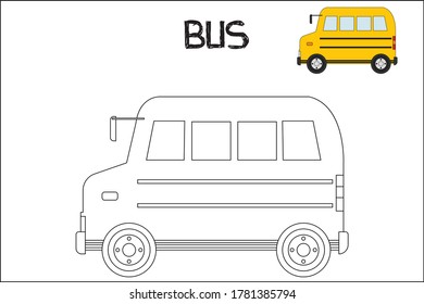 Illustration images bus coloring designs for kids