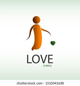 Illustration images of love is walk, the symbol of the logo of the theme of love.