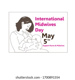 illustration images the mother Breast feeding her baby. concept of international midwives day that be held on may 05 every year