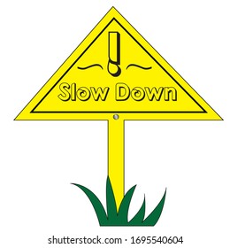 illustration images slow down sign,artistic design images