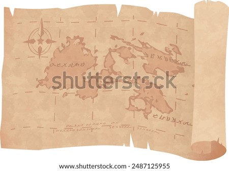 Illustration of an imaginary old map