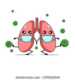 illustration of the immune lungs from coronavirus vector design