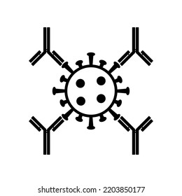 illustration of immune system, antibody neutralizing the virus icon vector