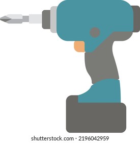 Illustration of impact driver with flat design