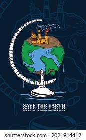 Illustration The impact of global warming on the earth